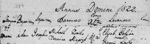 ZATK� J�zsef sz�l. ak 1822-03-07