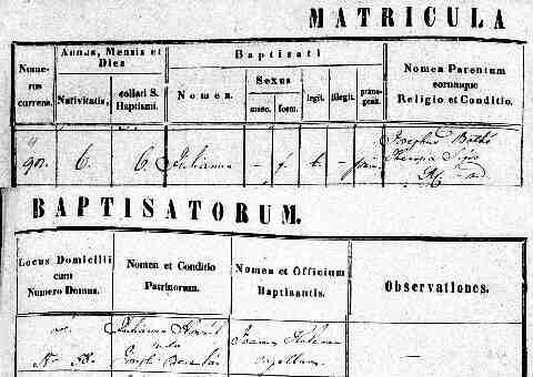 BATH� J�lianna sz�l. ak 1857-01-06