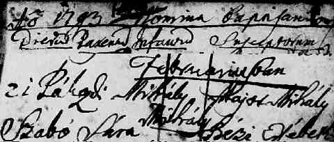 P�KOZDI Mih�ly sz�l. ak.1793-01-28