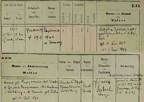 RAINER Stephania sz�l. ak 1903-12-25