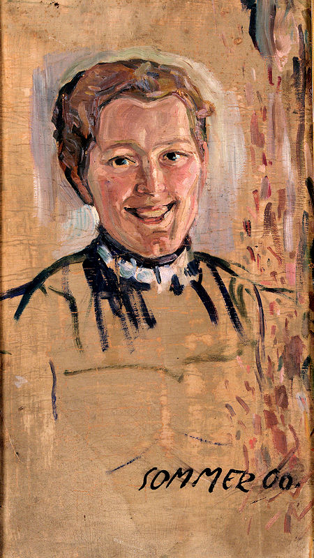 meine Grossmutter Anna Donner als Entwurf auf der Rueckseite des Gemaeldes von Oskar Kokoschka