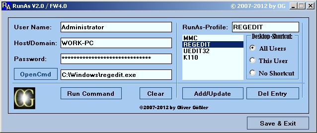 Run As, Multiuser, Ausfueren als by Oliver Goessler