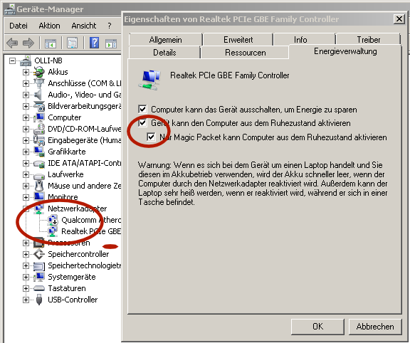 Wake on Lan,PC ueber das Netzwerk einschalten,ausschalten,rebooten,standby by Oliver Geossler