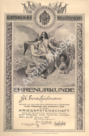 Spielmann Erna - Eherenurkunde